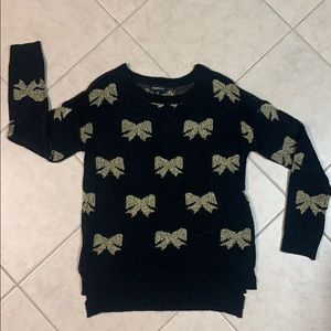 Black Bow Tie Sweater